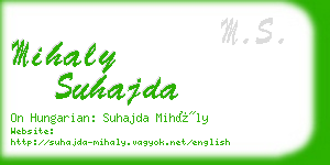 mihaly suhajda business card